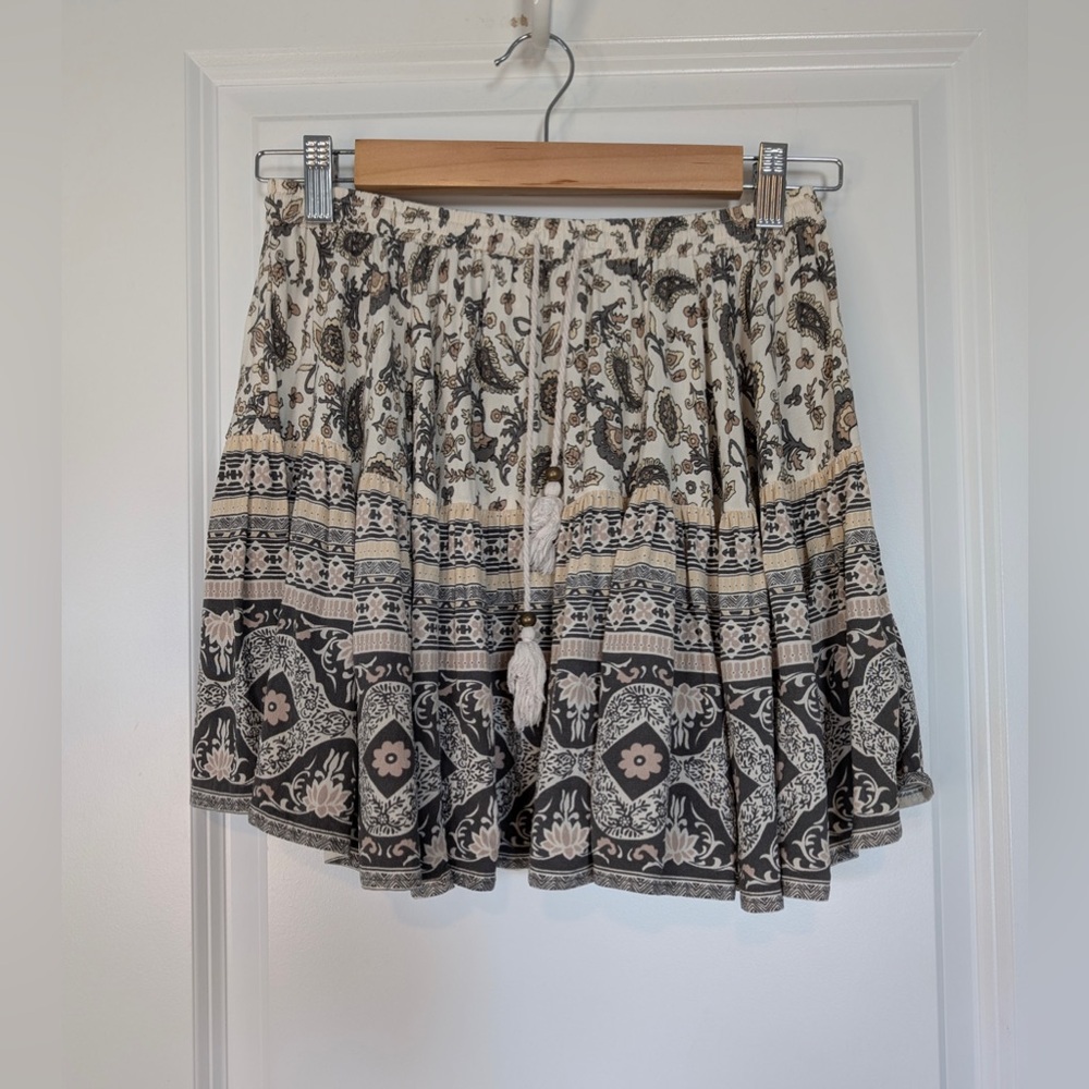 Spell & The Gypsy Women’s Journey Mini Skirt Boho Floral Paisley Ash Size Small